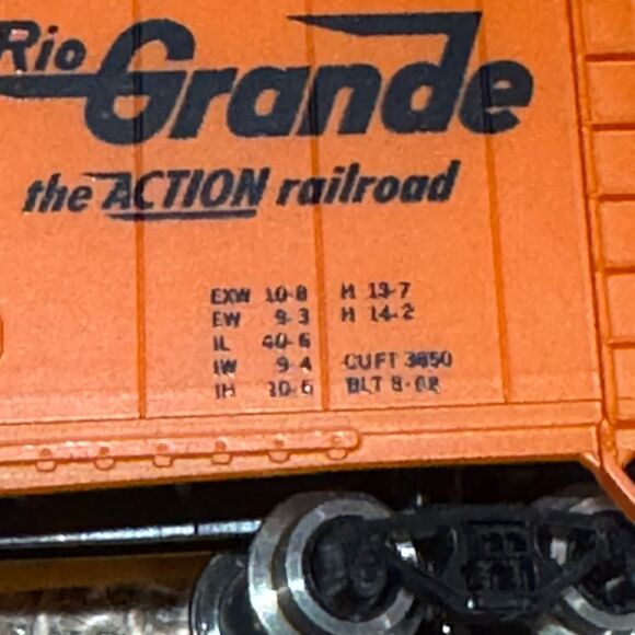 Orange Rio Grande Model Train Car - Picture 8 of 12